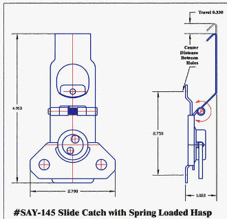 Slide catch with Spring Loaded Hasp Only Available in Black – Crest Lock