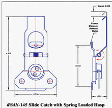 Load image into Gallery viewer, Slide catch with Spring Loaded Hasp Only Available in Black