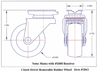 Wheel 2 Inch Swivel Removable Wheel – Crest Lock