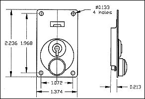 Briefcase Lock With Key LCK 505/2