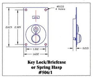 Briefcase Lock With Key LCK 506/1